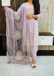 Lilac Lavender Muslin Heavy Suit