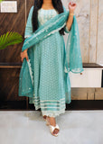 Green Schiffli Gown Suit