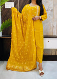 Mustard Muslin Silk Suit