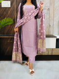 Purple Muslin Silk Suit