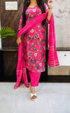 Printed Pink Budget Muslin Silk Suit