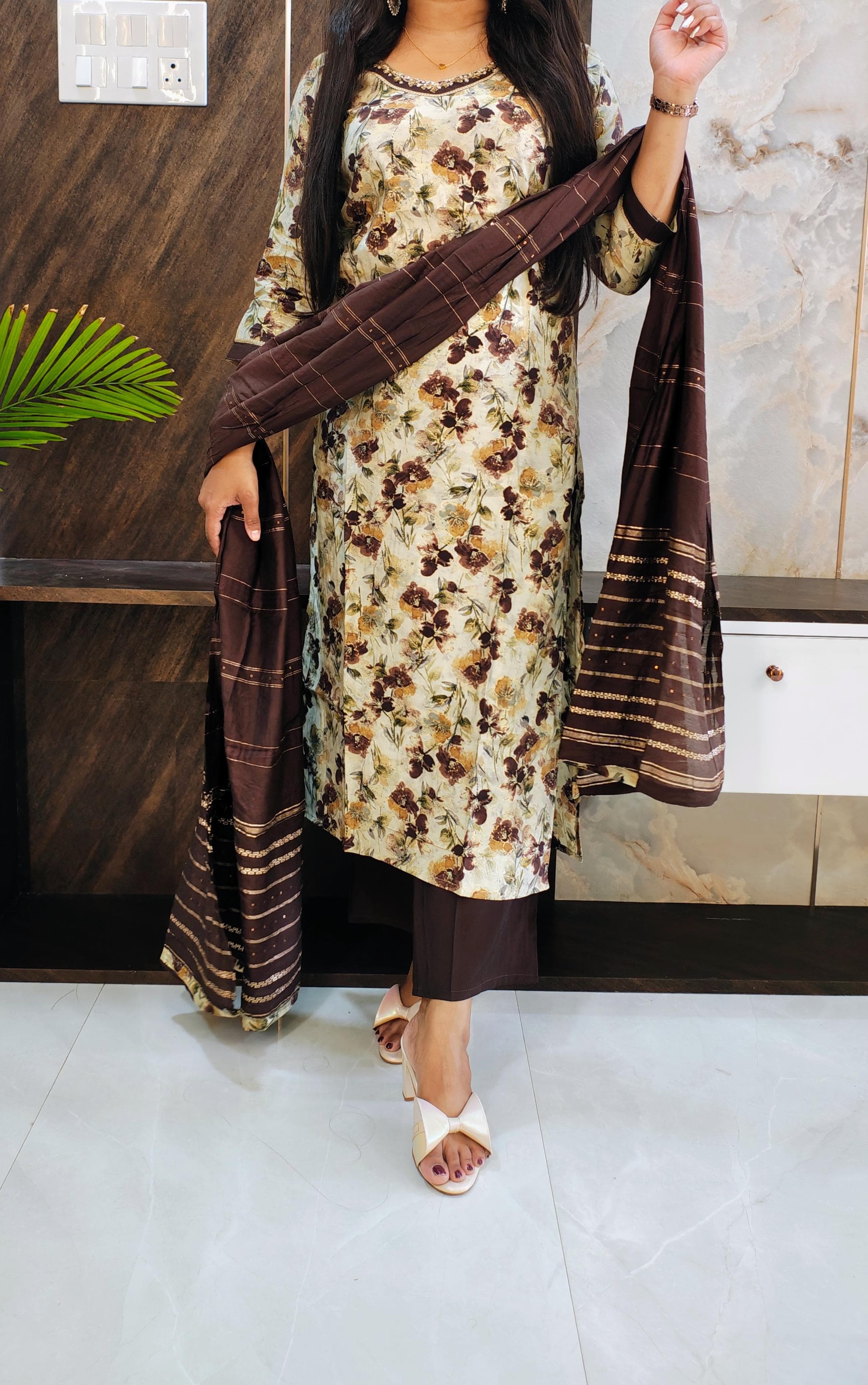 Printed Budget Muslin Silk Suit