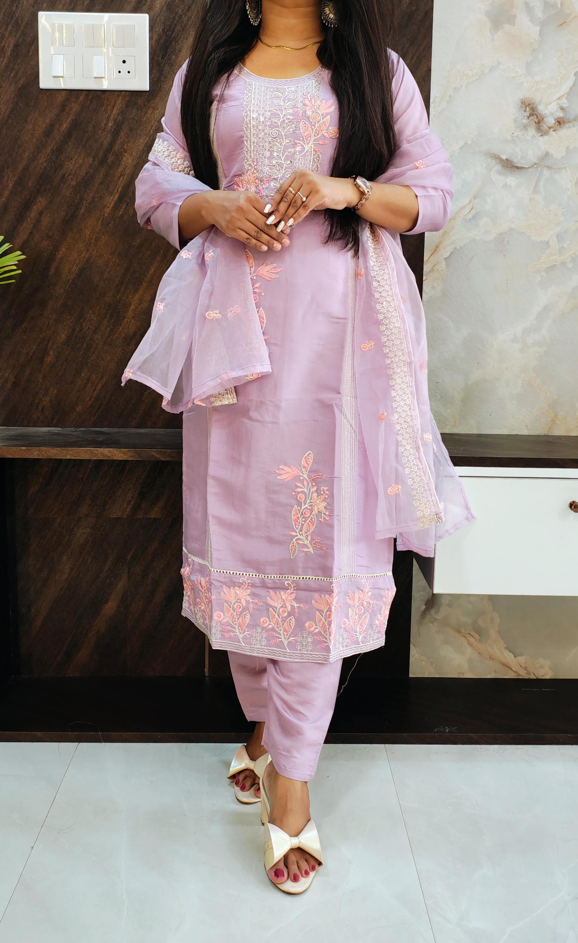 Light Purple Roman Silk Suit