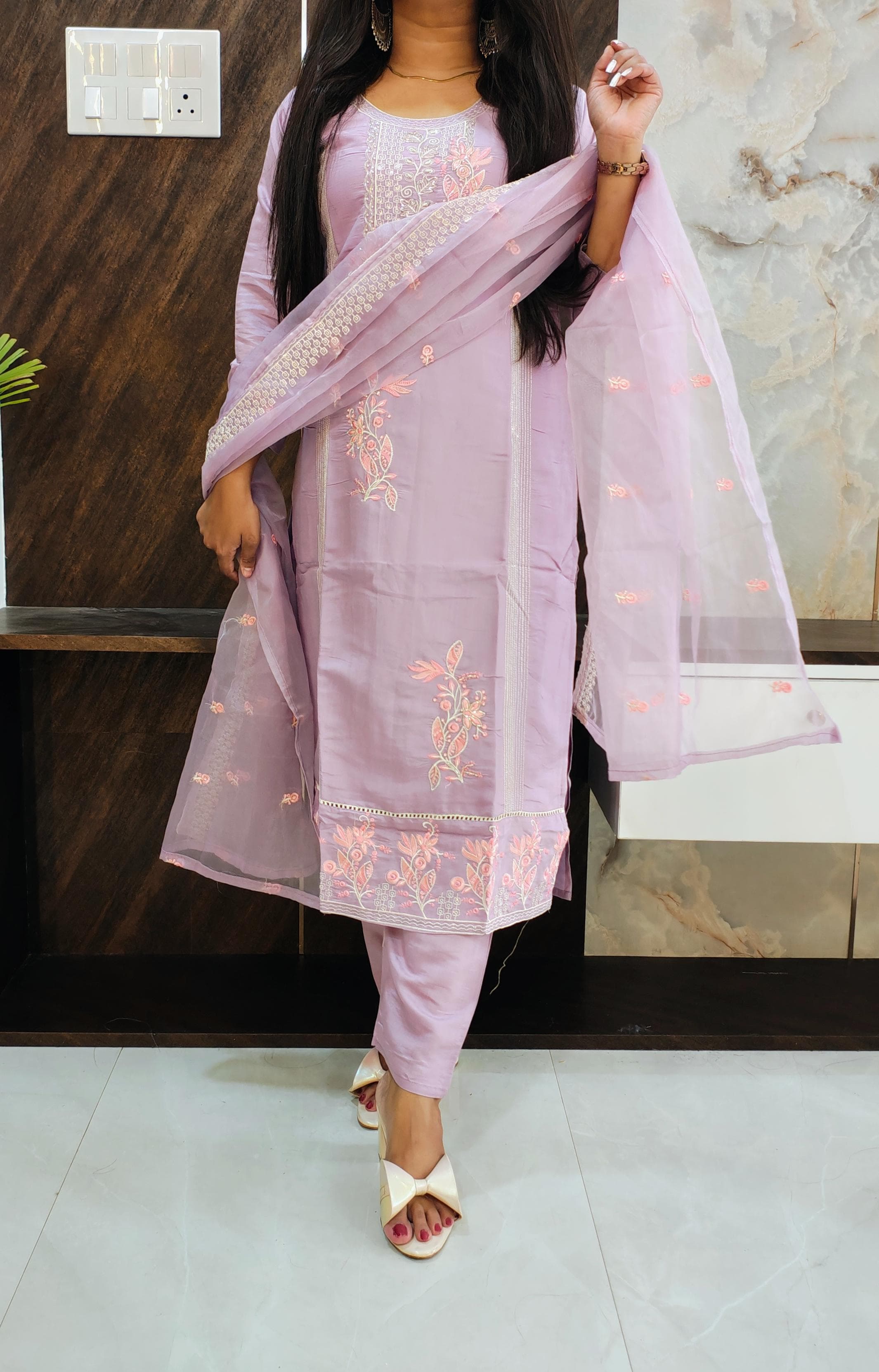 Light Purple Roman Silk Suit