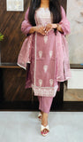 Pink Onion Roman Silk Suit