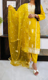 Yellow Roman Silk Suit