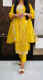 Yellow Roman Silk Suit