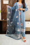 Sky Blue Roman Silk Suit