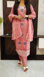 Salmon Roman Silk Suit