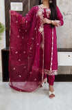 Maroon Roman Silk Suit