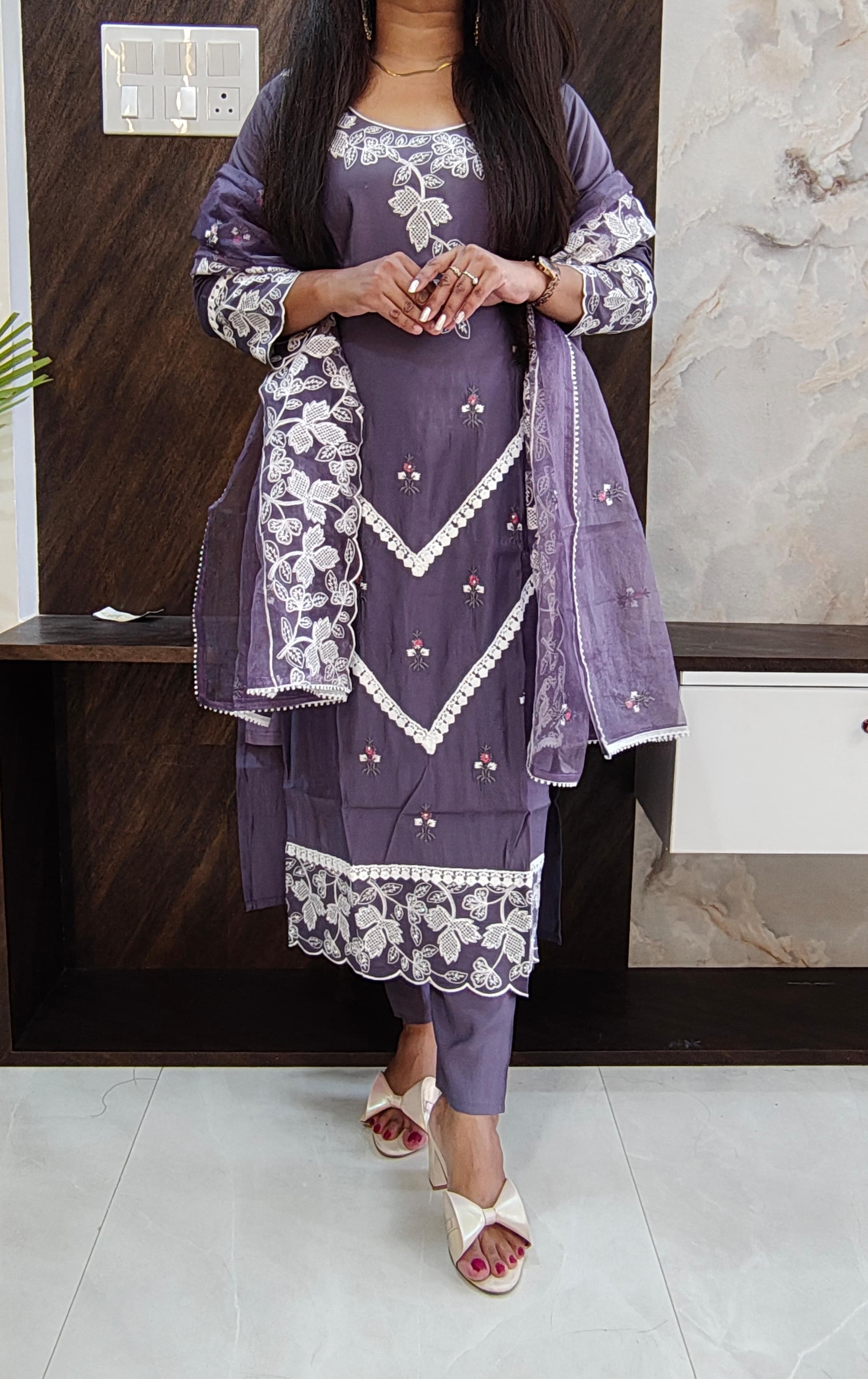 Purple Roman Silk Suit