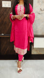 Dark Pink Fushia Roman Silk Suit