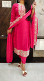 Dark Pink Fushia Roman Silk Suit