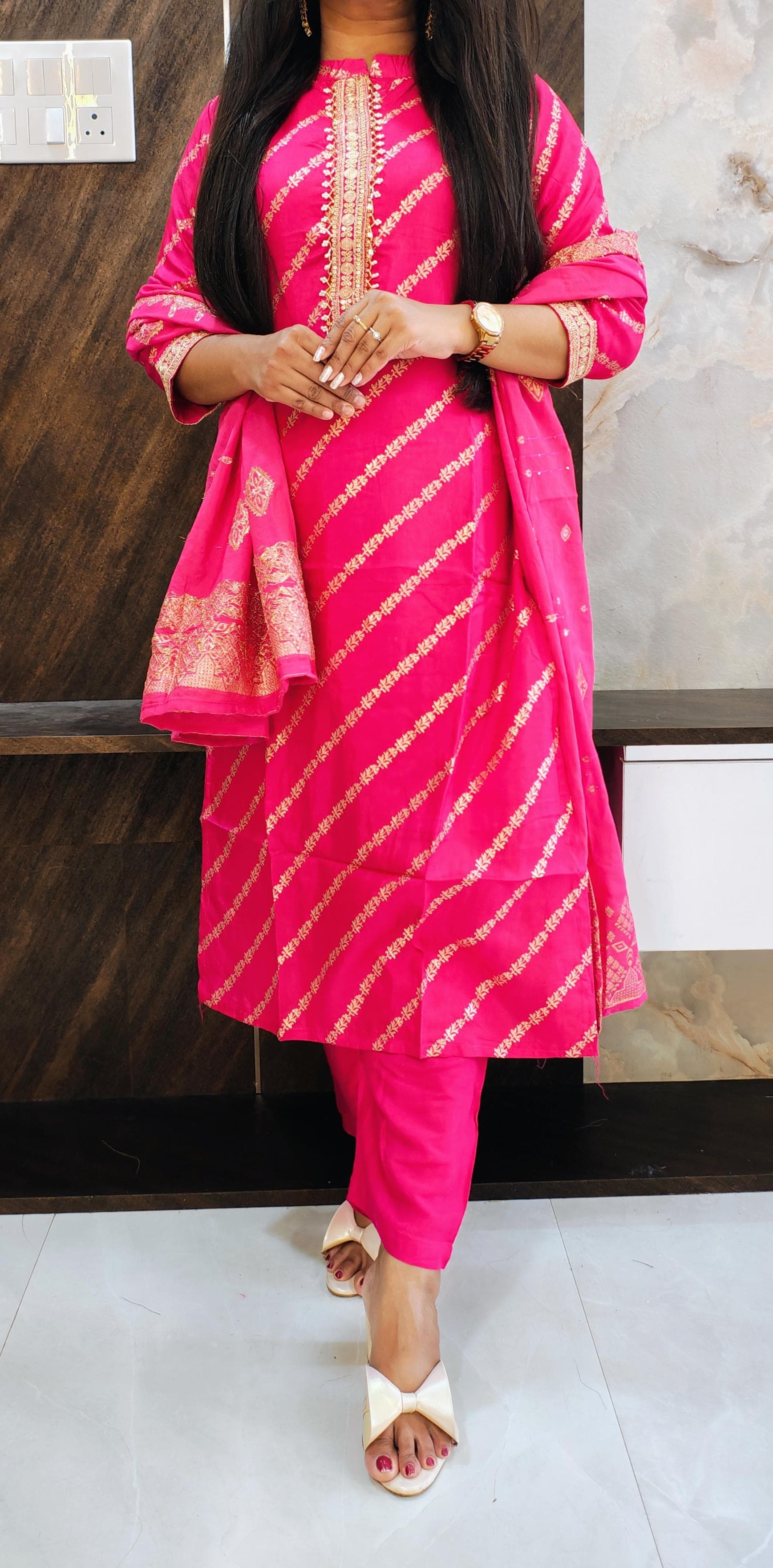 Pink Fushia Banarasi Suit