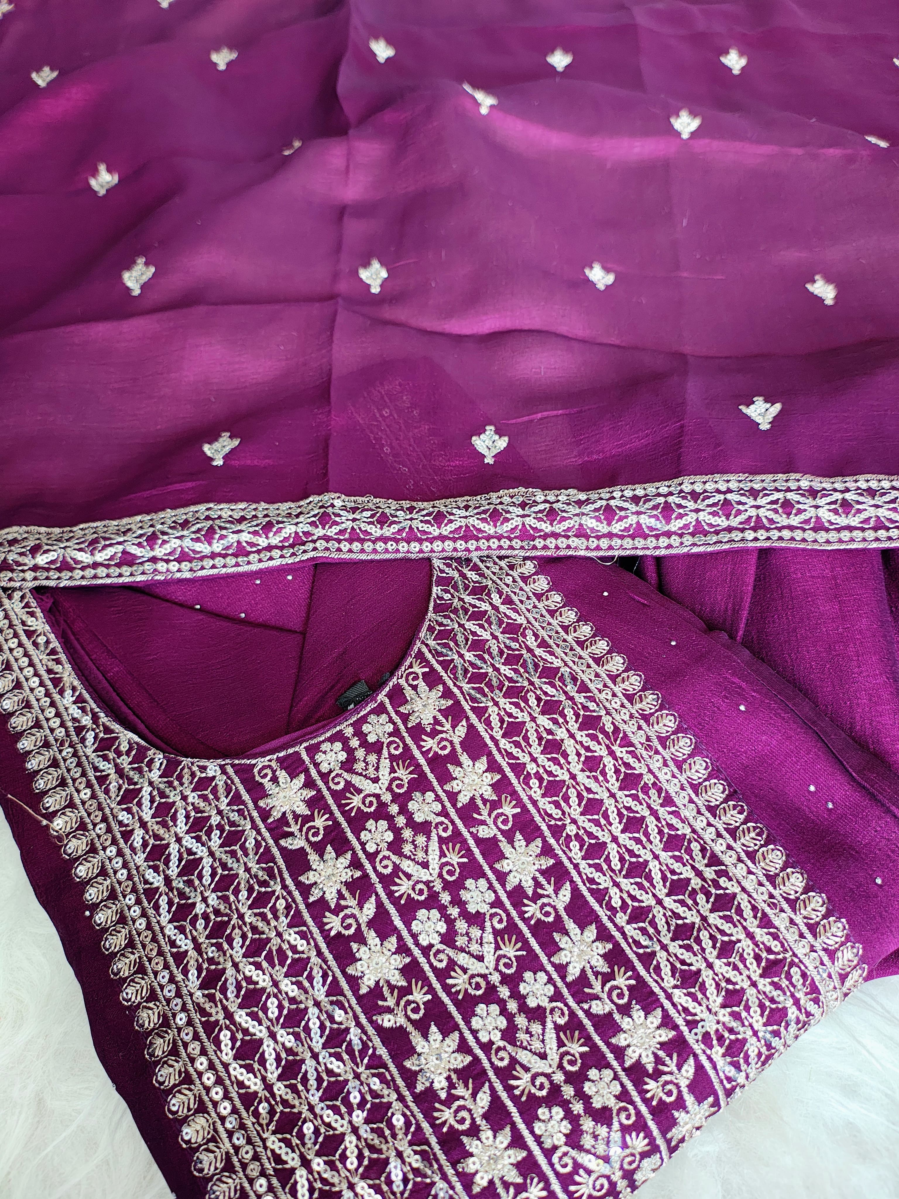 Wine Chinon Anarkali Suit