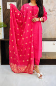 Fushia Roman Silk Suit