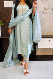 Sky Blue Brocade Banarasi Suit