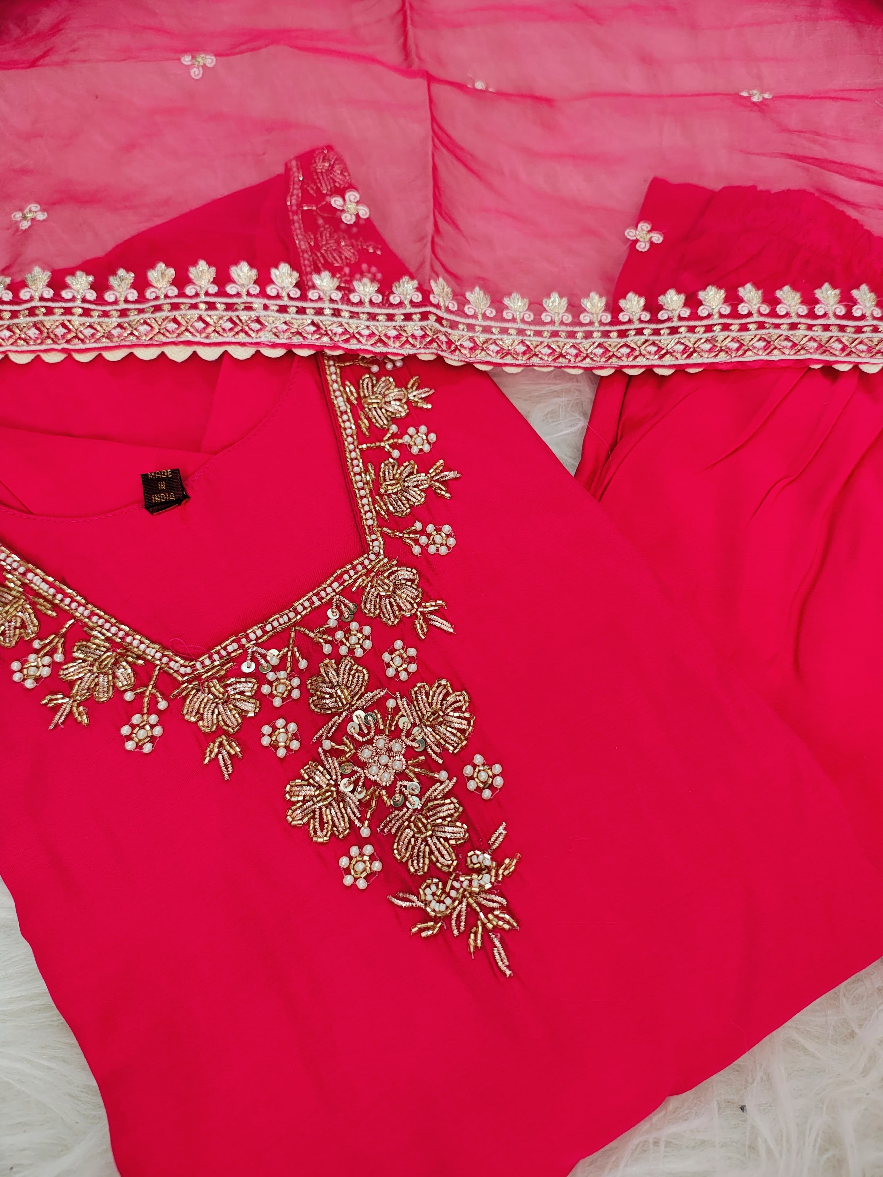 Pink Roman Silk Suit