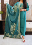 Green Roman Silk Shimmer Suit