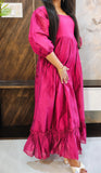 Pink Chanderi Flaired Tunic