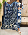 Blue Cotton Dupatta Set