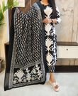 Black Cotton Dupatta Set