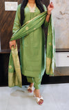 Green Front Pleated suit