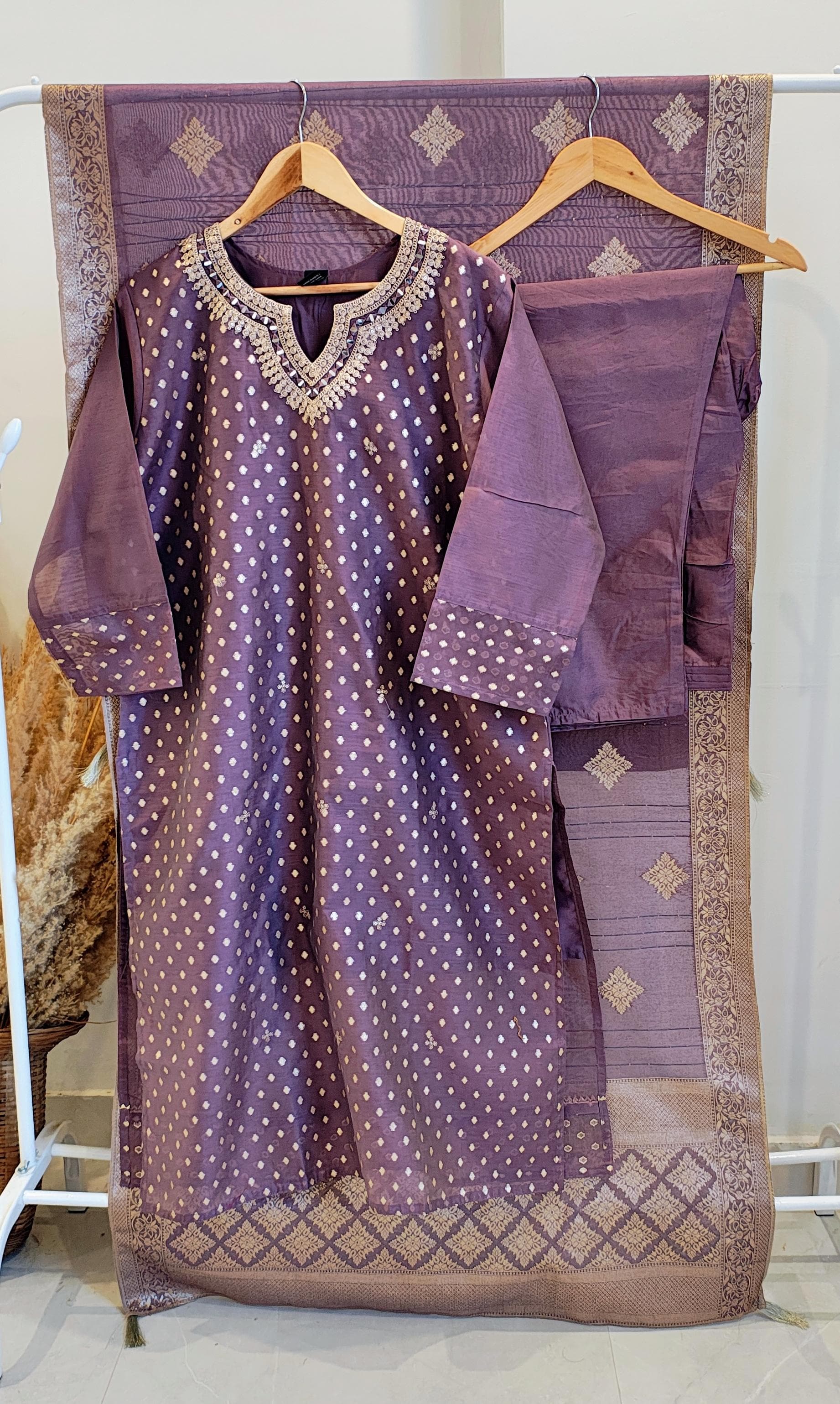 Purple Banarasi suit