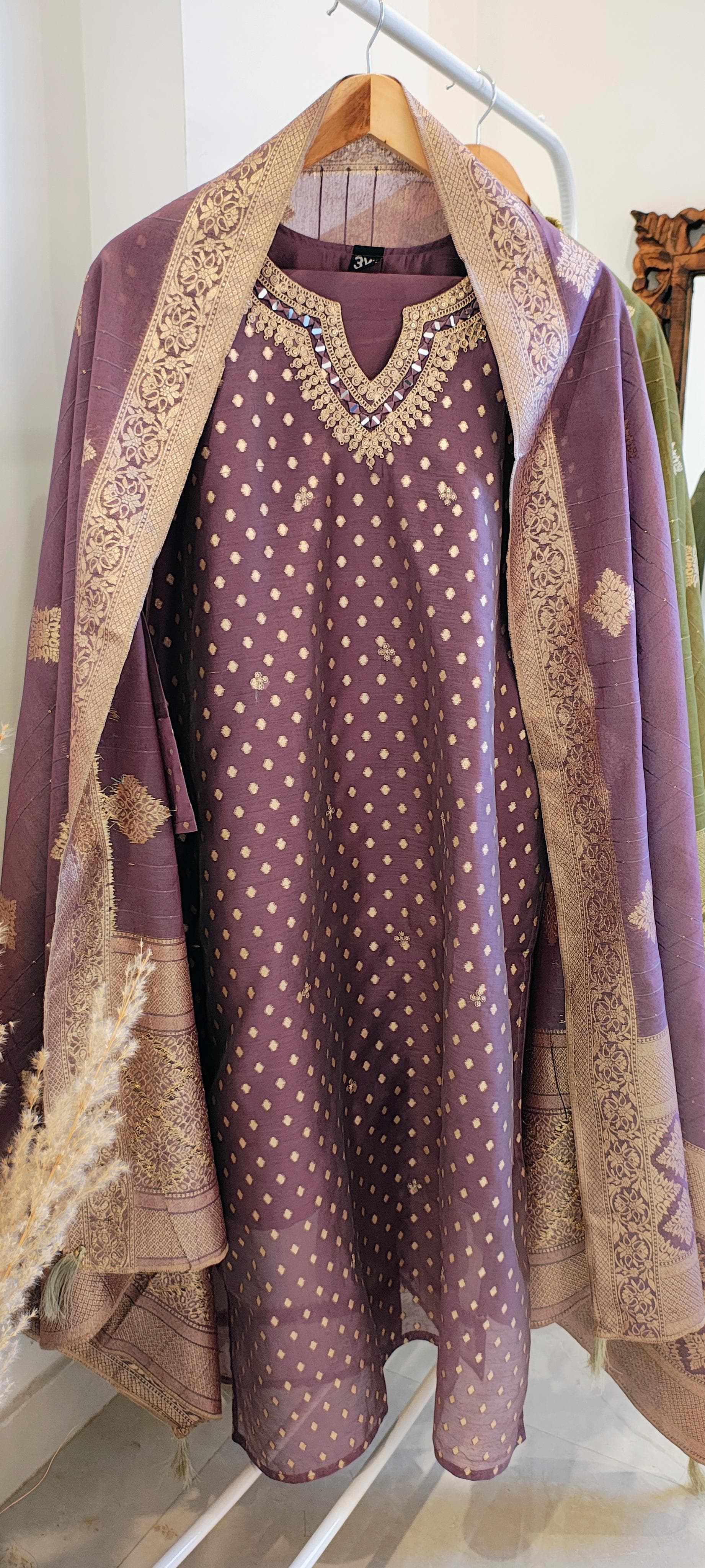 Purple Banarasi suit