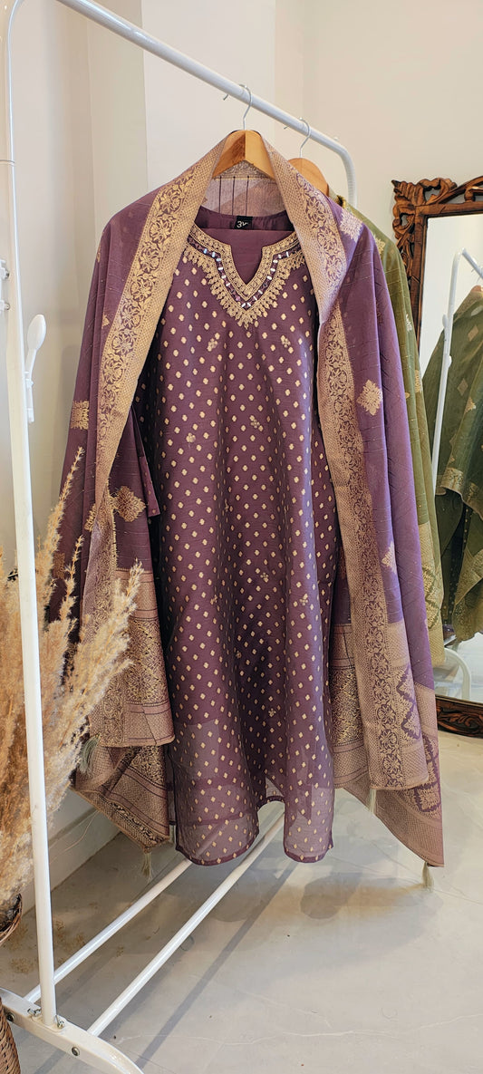 Purple Banarasi suit
