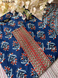 Blue Cotton Kurti Pant Set