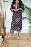 Black Cotton Kurti Pant Set