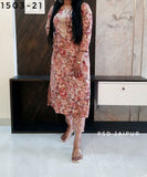 Pink Cotton Kurti Pant Set