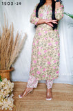 Light Green Cotton Kurti Pant set