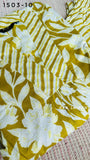 Yellow Cotton Front Pleated Kurti Pant