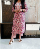 Pink Cotton Kurti Pant Set