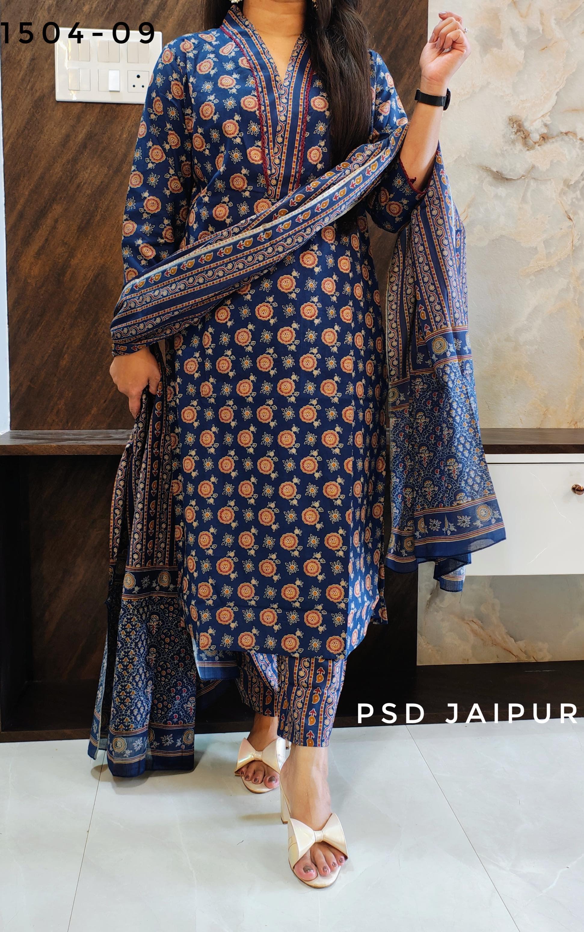 Blue Pure Cotton Suit