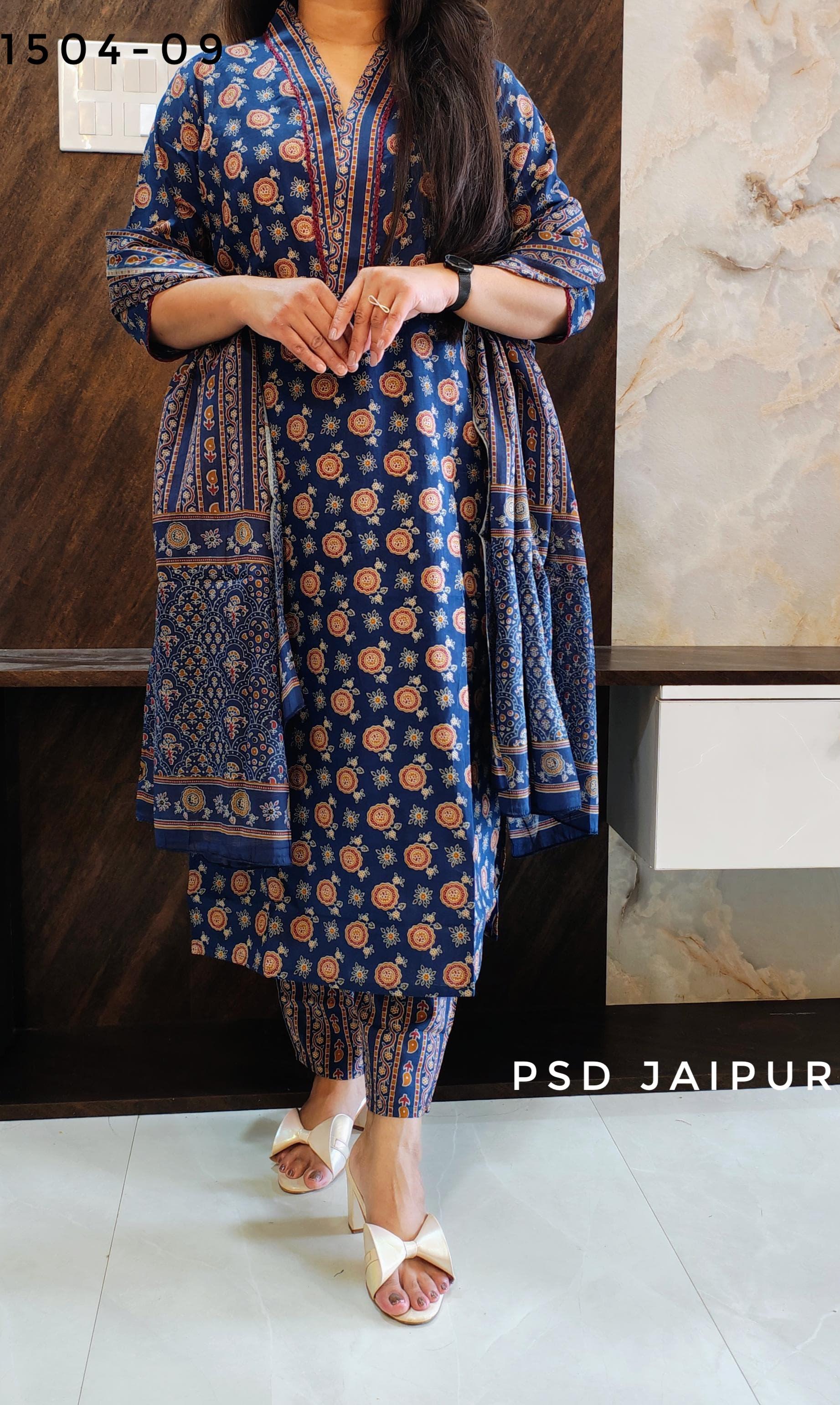 Blue Pure Cotton Suit