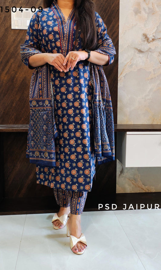 Blue Pure Cotton Suit