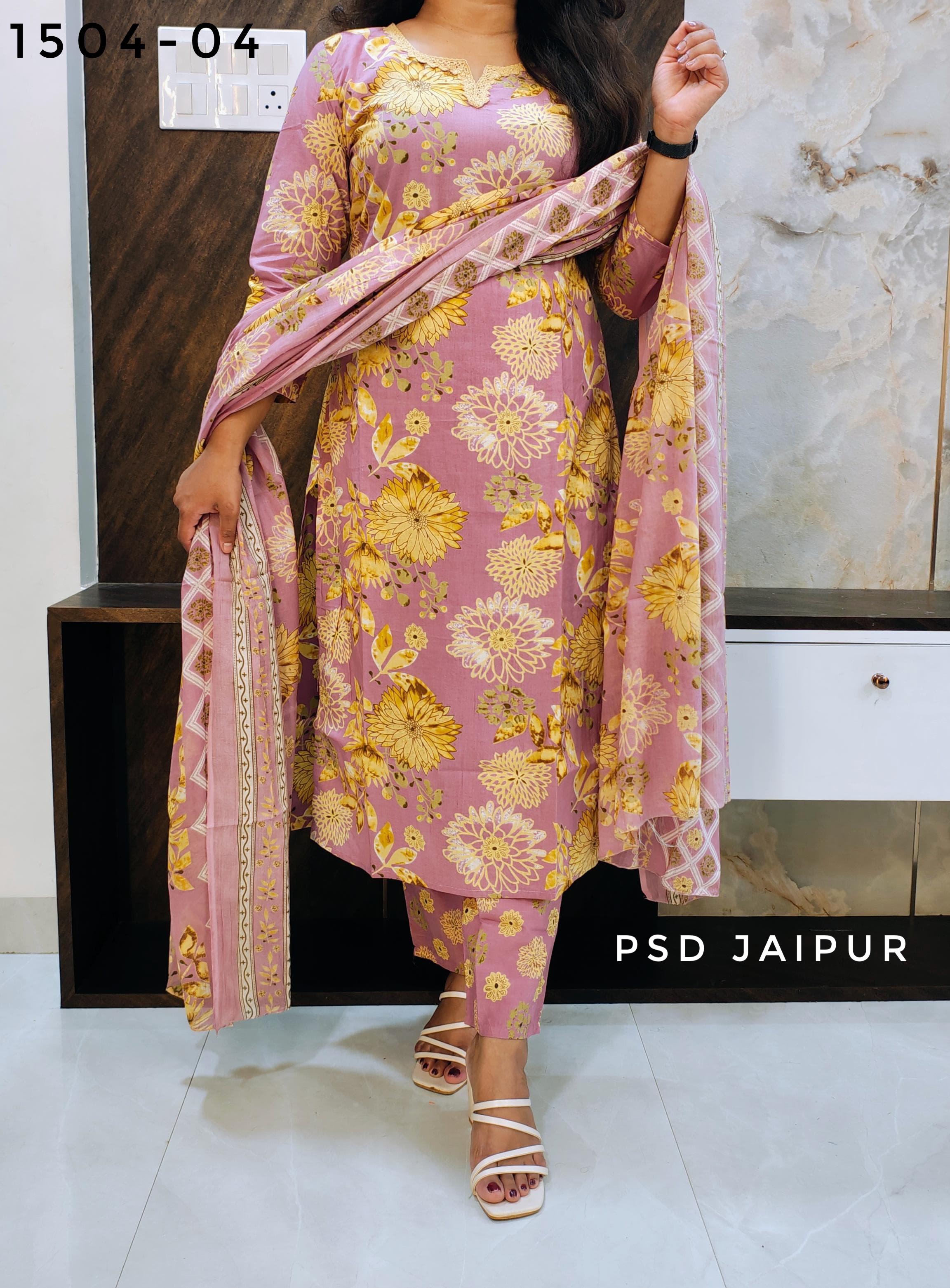 Purplish Pure Cotton Suit