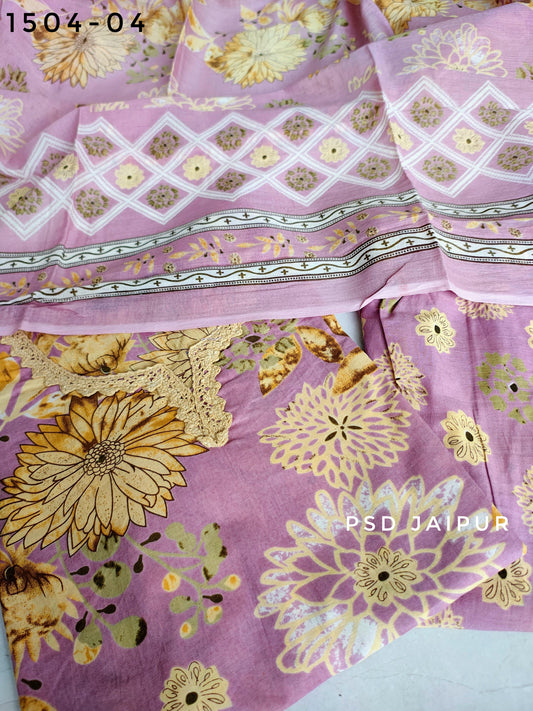 Purplish Pure Cotton Suit