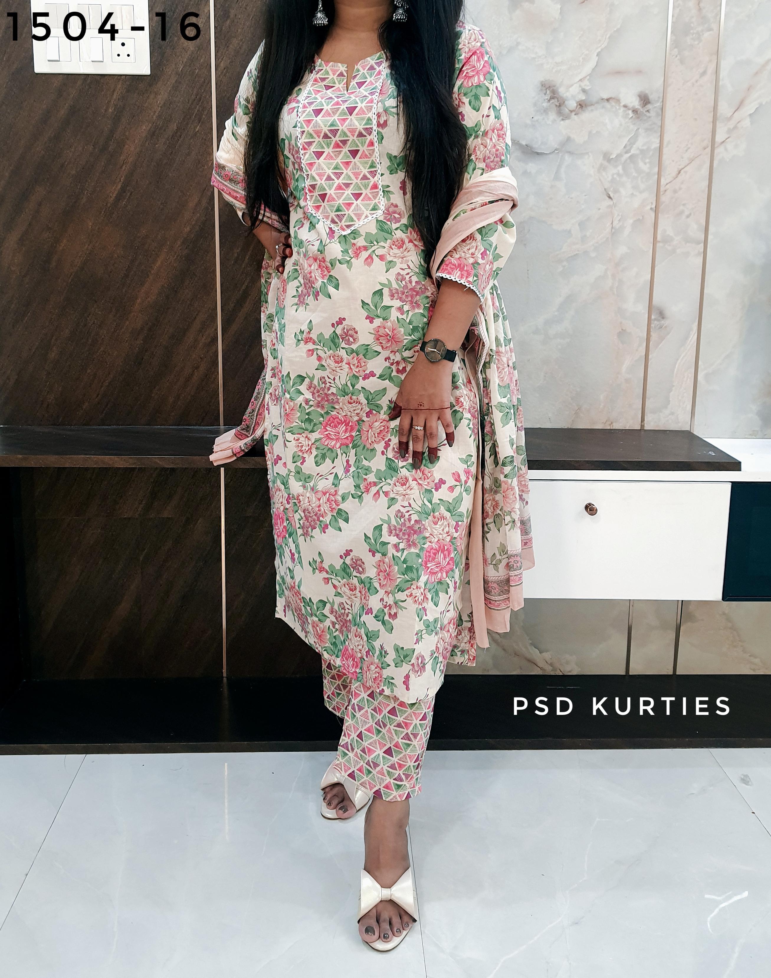 Off White Pure Cotton Suit