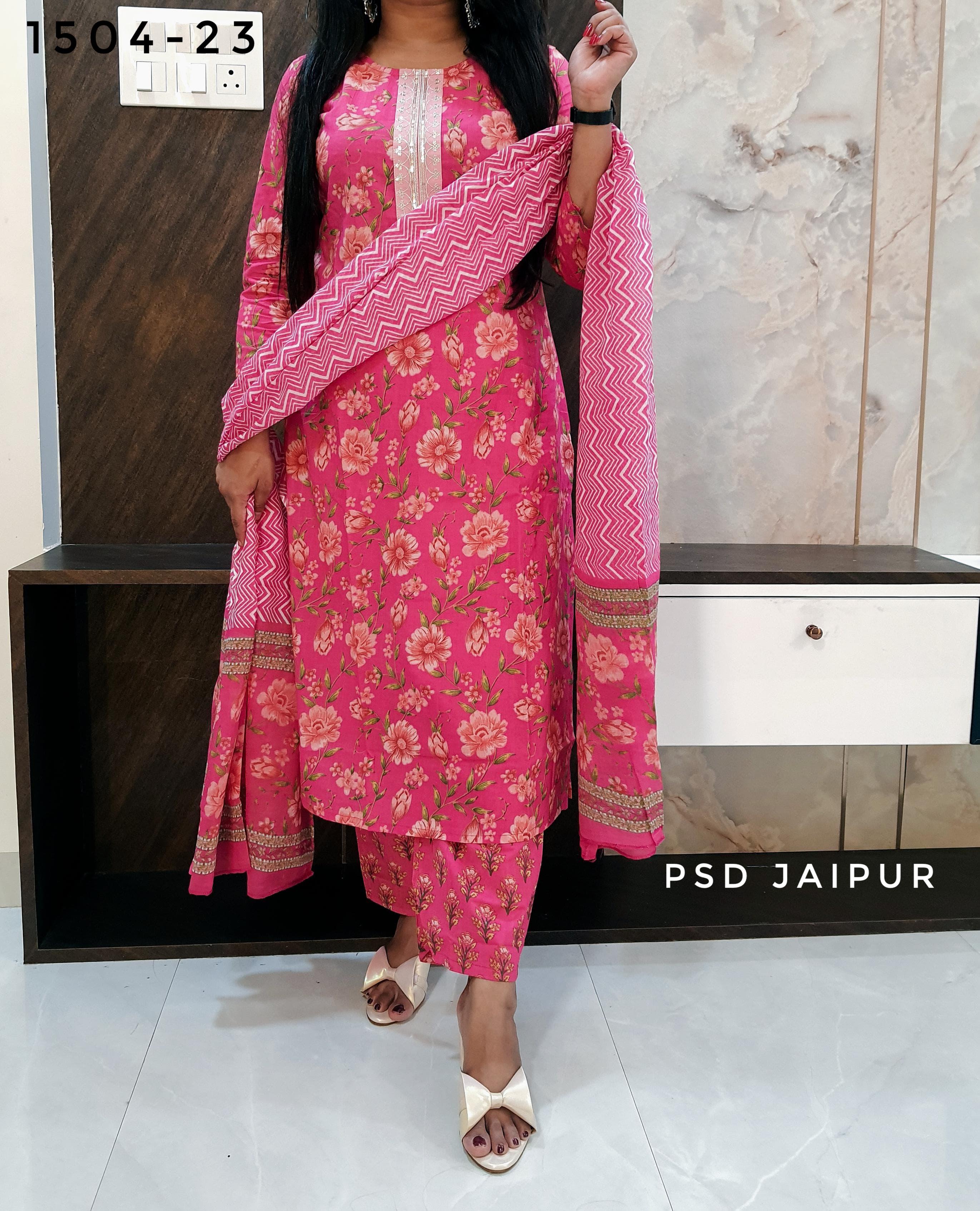 Pink Pure Cotton Suit