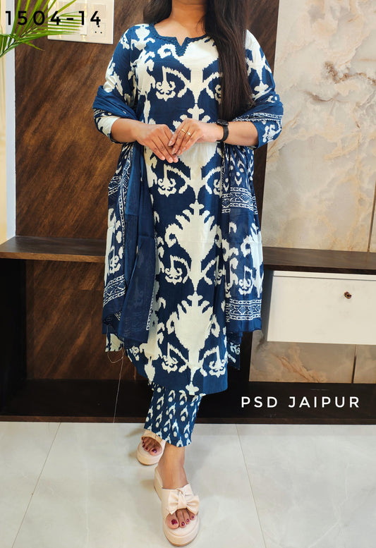 Blue Pure Cotton Suit
