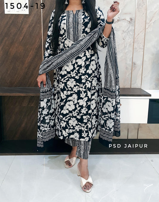 Black Pure Cotton Suit