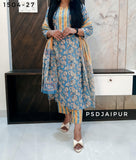 Sky Blue Pure Cotton Suit