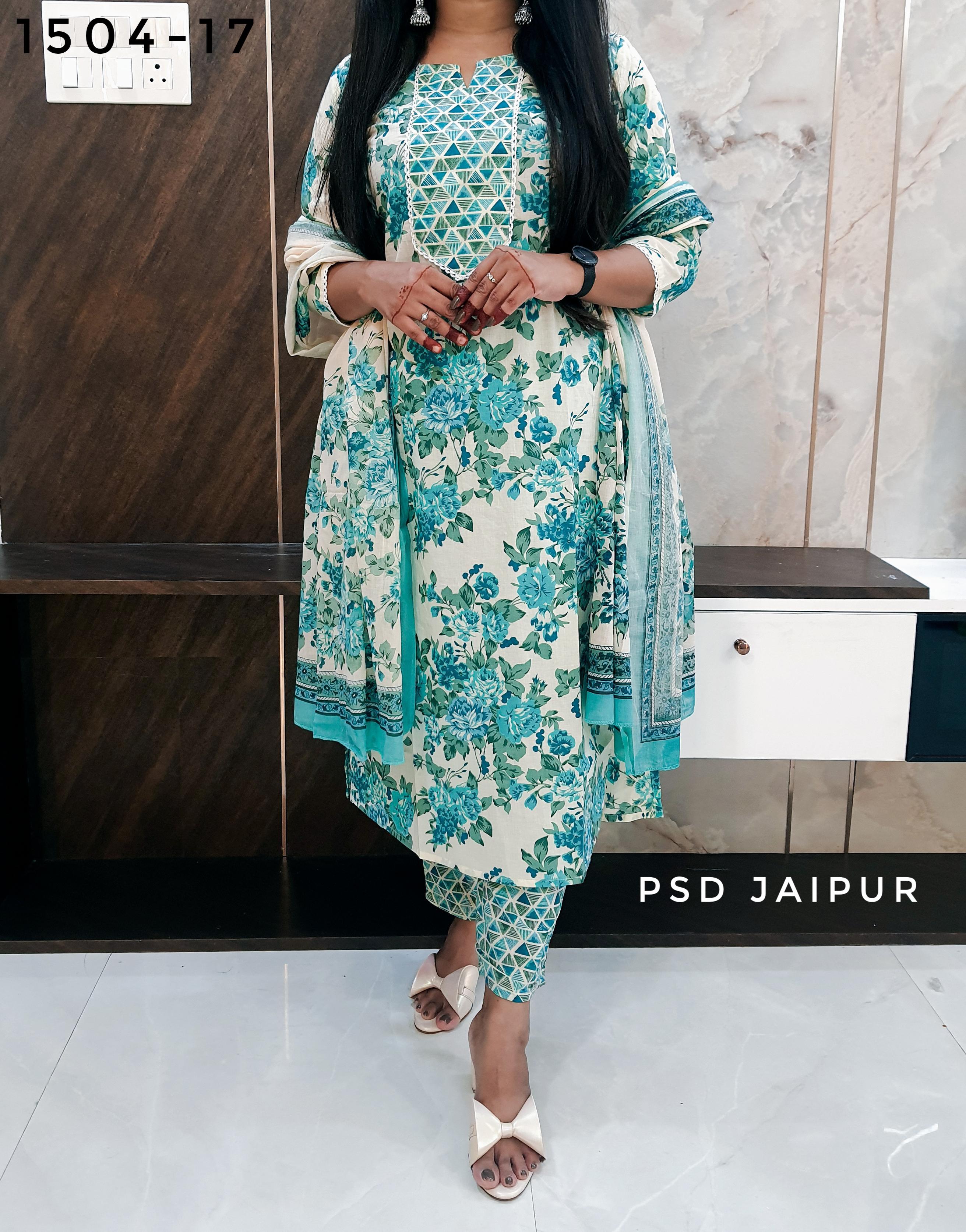 Sky Blue Pure Cotton Suit