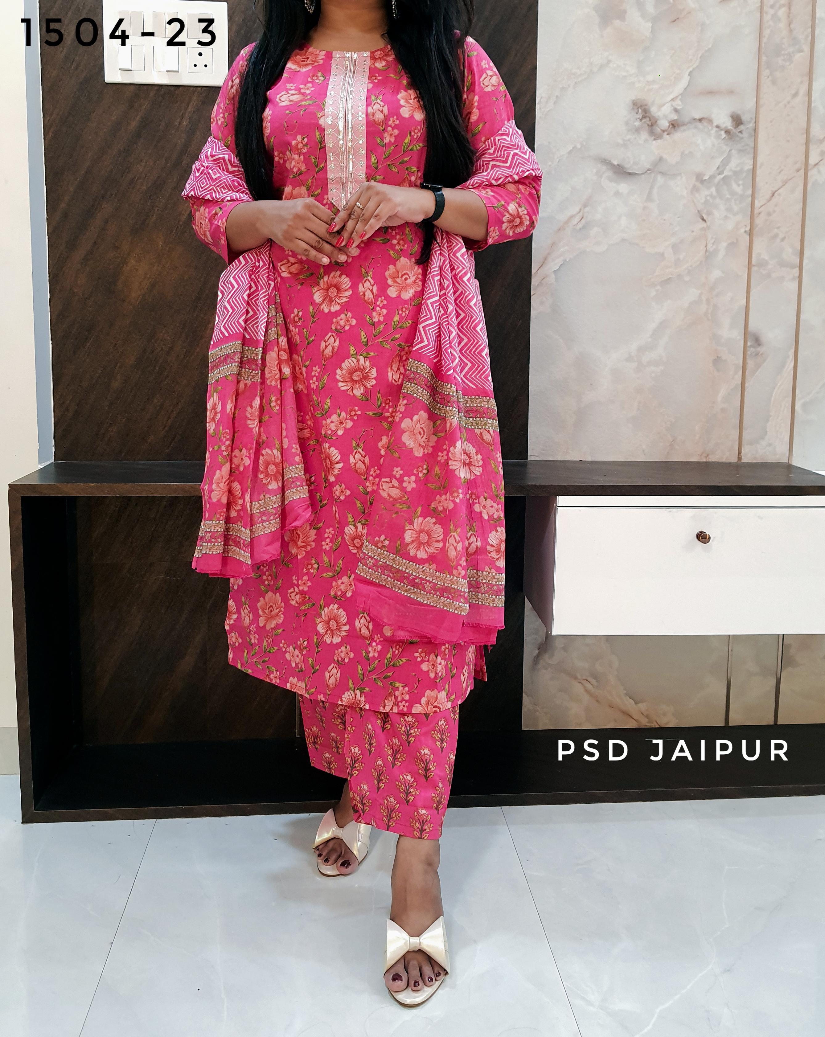 Pink Pure Cotton Suit