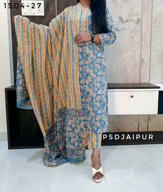 Sky Blue Pure Cotton Suit