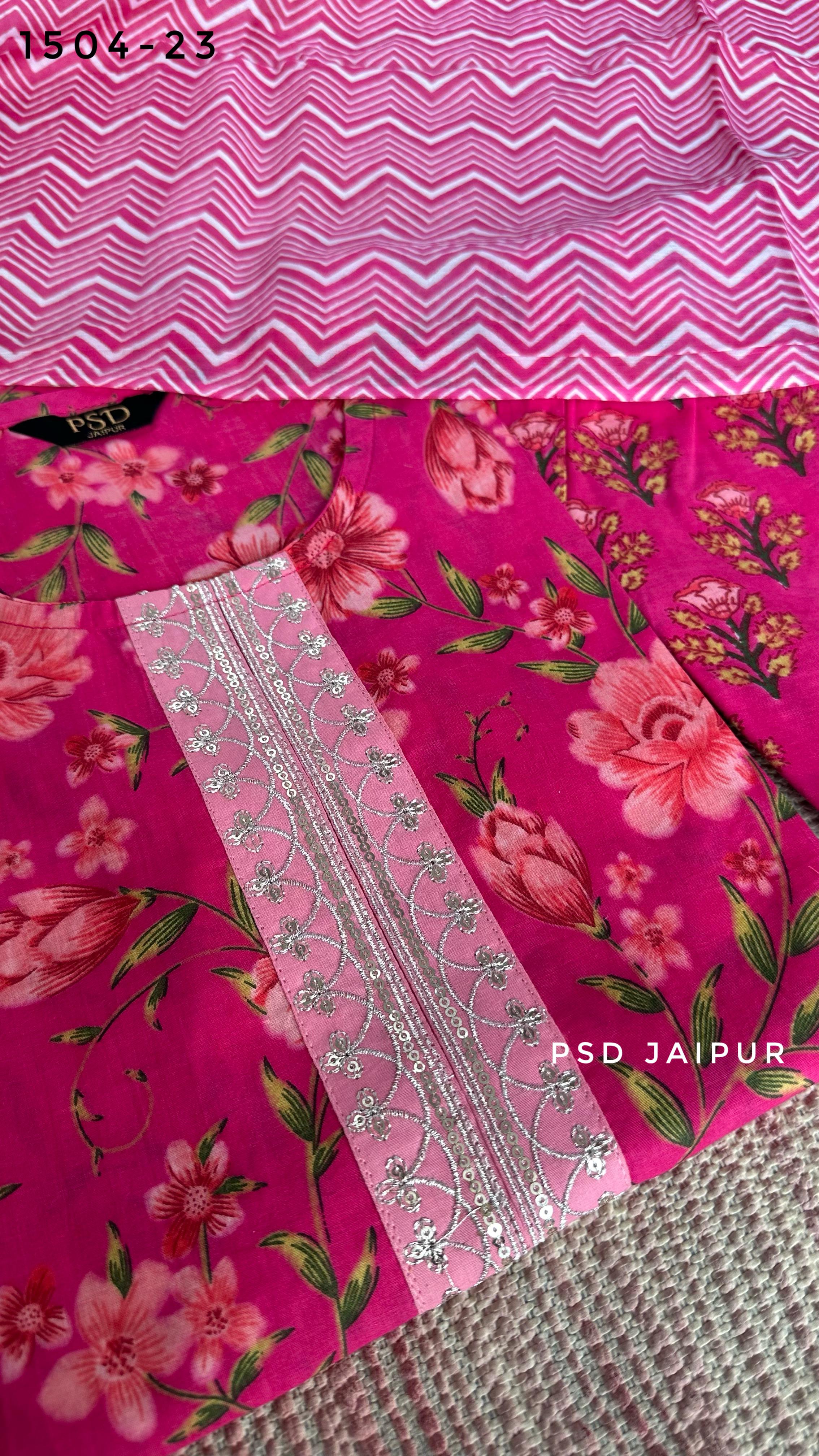 Pink Pure Cotton Suit